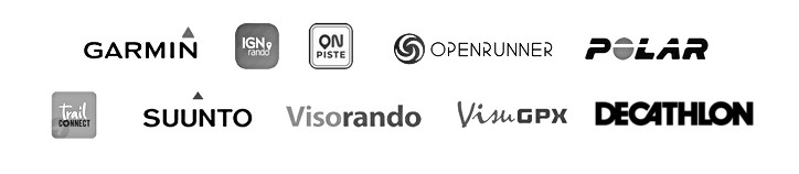 Garmin, IGN Rando, On Piste, Openrunner, Polar, Trail connect, Sunnto, Visorando, VisuGPX
